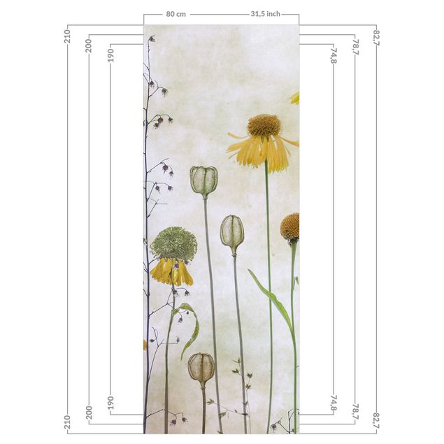Shower wall cladding - Delicate Helenium Flowers