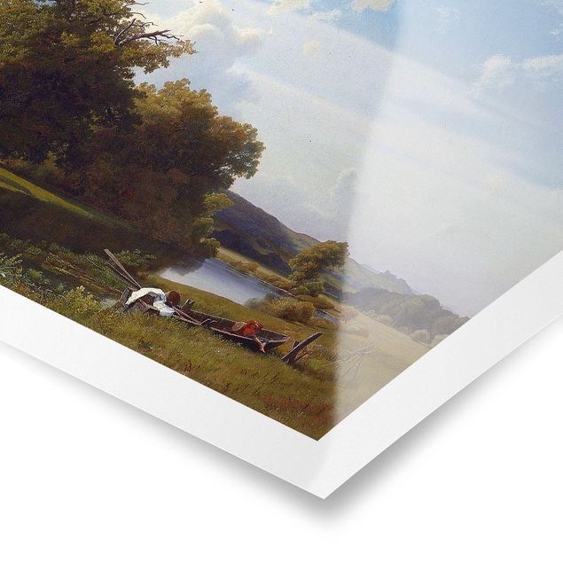 Poster - Albert Bierstadt - A River Landscape, Westphalia