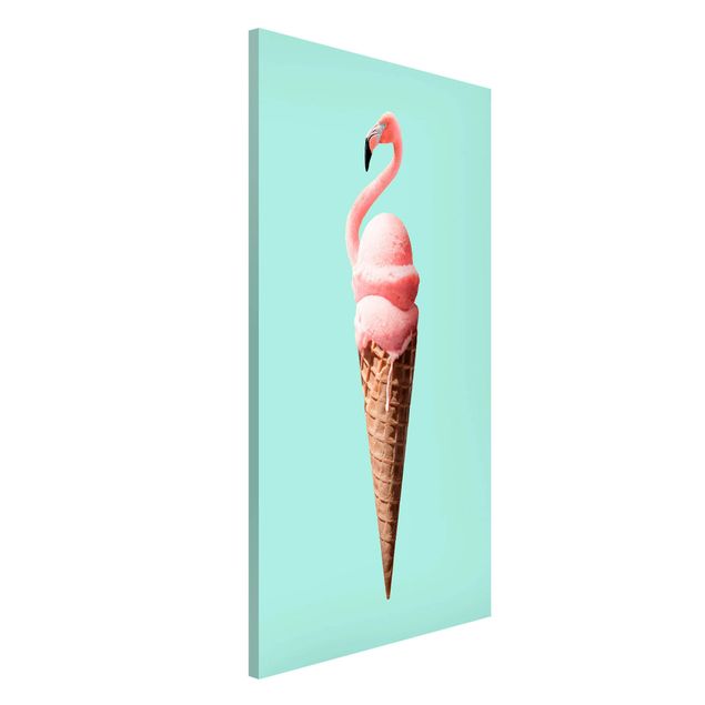 Magnetic memo board - Ice Cream Cone With Flamingo