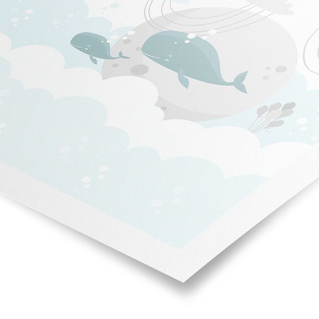 Poster - Clouds With Whale And Castle
