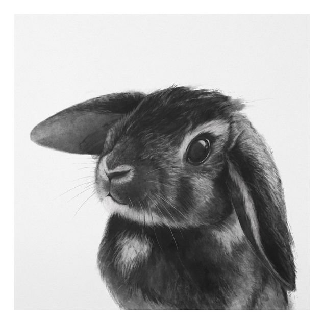 Print on forex - Illustration Rabbit Black And White Drawing