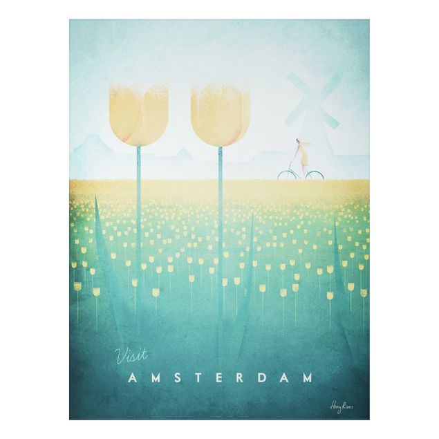 Print on aluminium - Travel Poster - Amsterdam