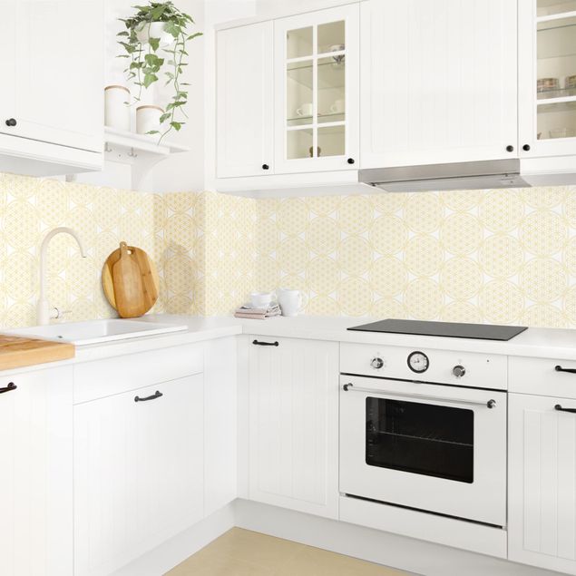 Kitchen wall cladding - Flower Of Life Pattern Gold