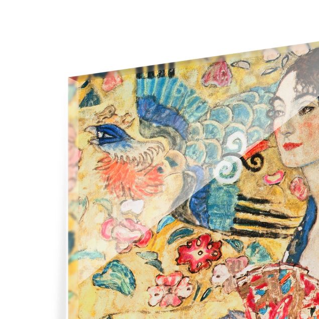 Glass Splashback - Gustav Klimt - Lady With Fan - Square 1:1