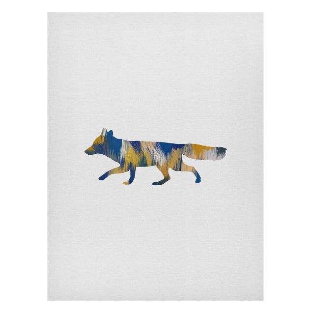 Magnetic memo board - Fox In Blue And Yellow