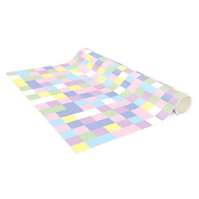 checkered floor mats Colourful Mosaic Cotton Candy