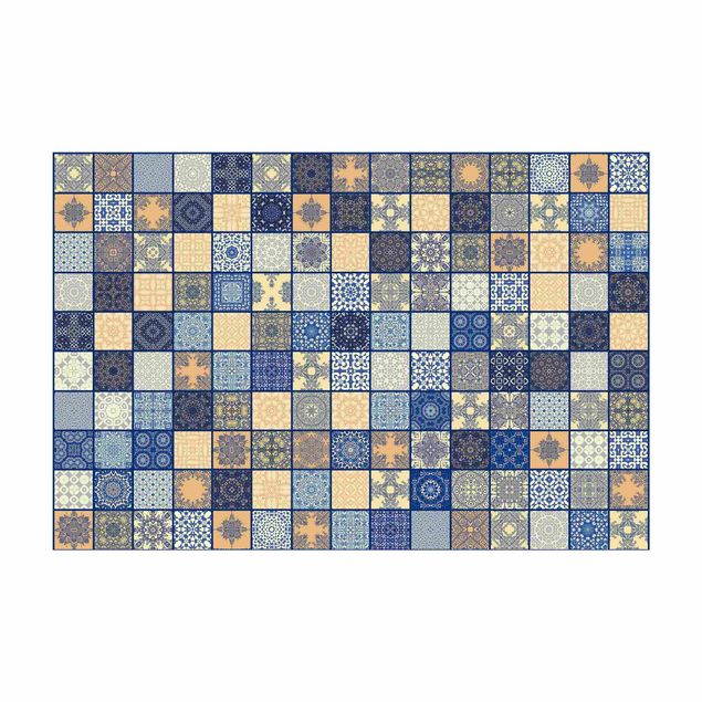 blue area rugs Sunny Mediterranian Tiles With Blue Joints