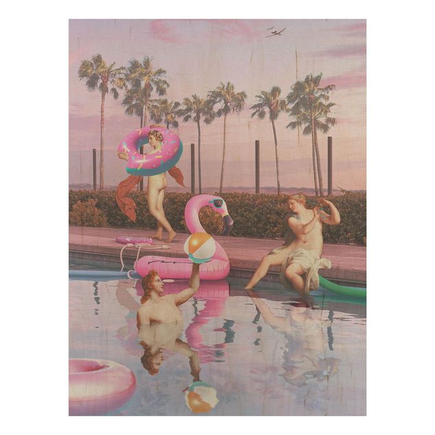 Print on wood - Pool Party