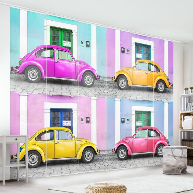Sliding panel curtains set - Dyed Beetles
