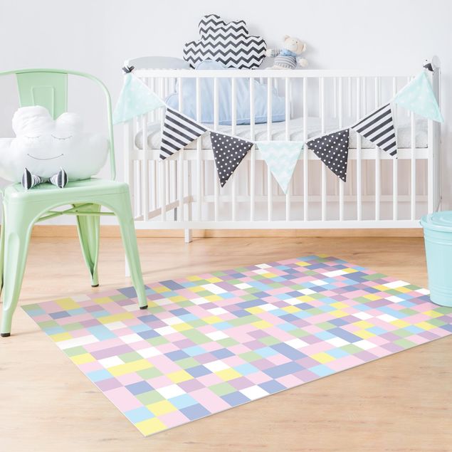 contemporary rugs Colourful Mosaic Cotton Candy
