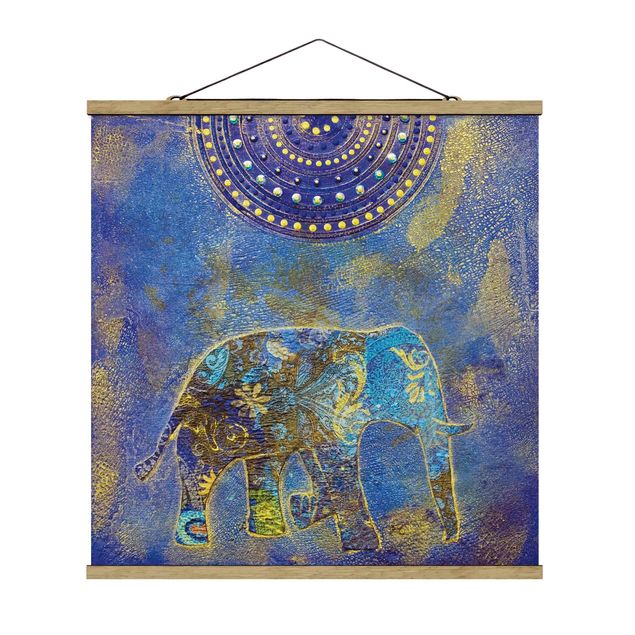 Fabric print with poster hangers - Elephant In Marrakech