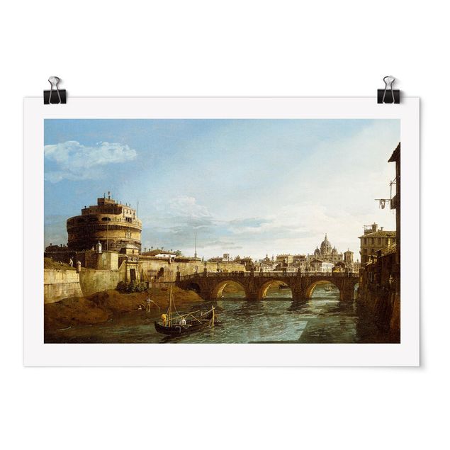 Poster - Bernardo Bellotto - View of Rome looking West