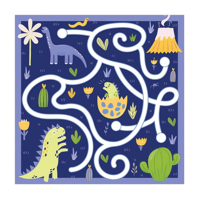 contemporary rugs Playoom Mat Dinosaurs - Dino Mom Looking For Her Baby