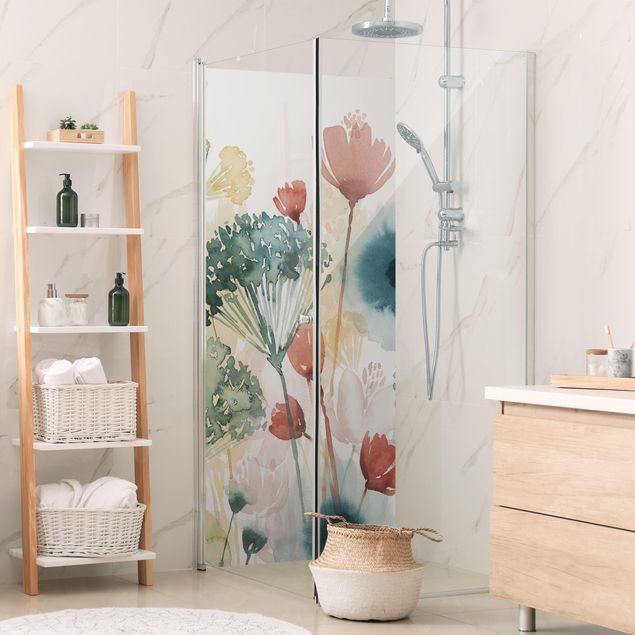 Shower wall cladding - Wild Flowers In Summer I