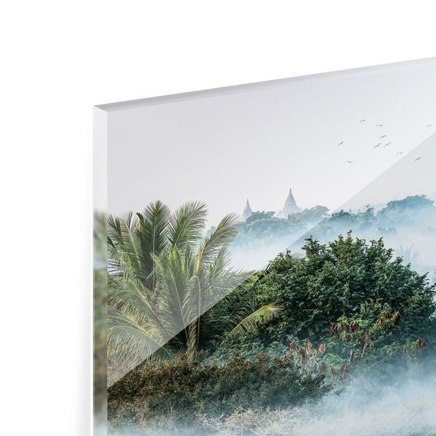 Splashback - Morning Fog Over The Jungle Of Bagan - Panorama 5:2