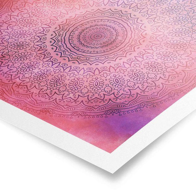 Poster - Watercolour Mandala Light Pink Violet