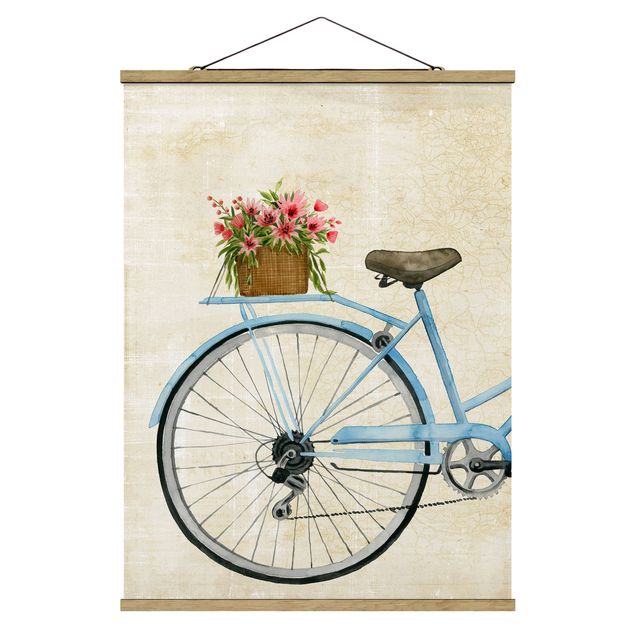 Fabric print with poster hangers - Flowers Courier II