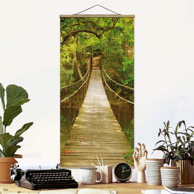 Fabric print with poster hangers - Jungle Bridge