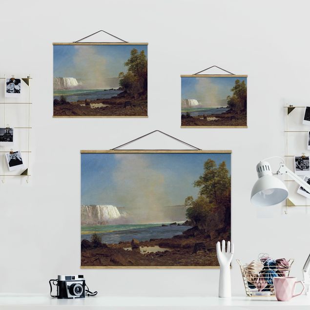 Fabric print with poster hangers - Albert Bierstadt - Niagara Falls
