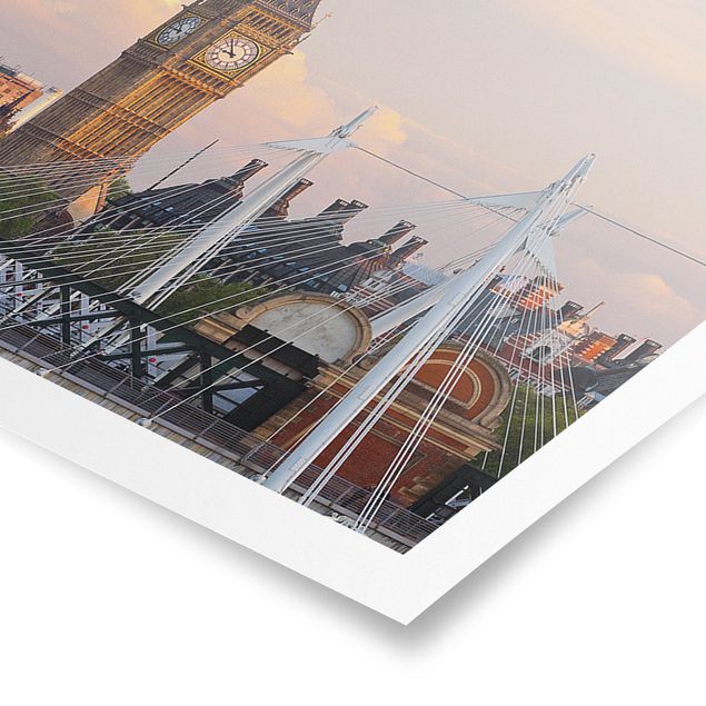 Panoramic poster architecture & skyline - Westminster Palace London