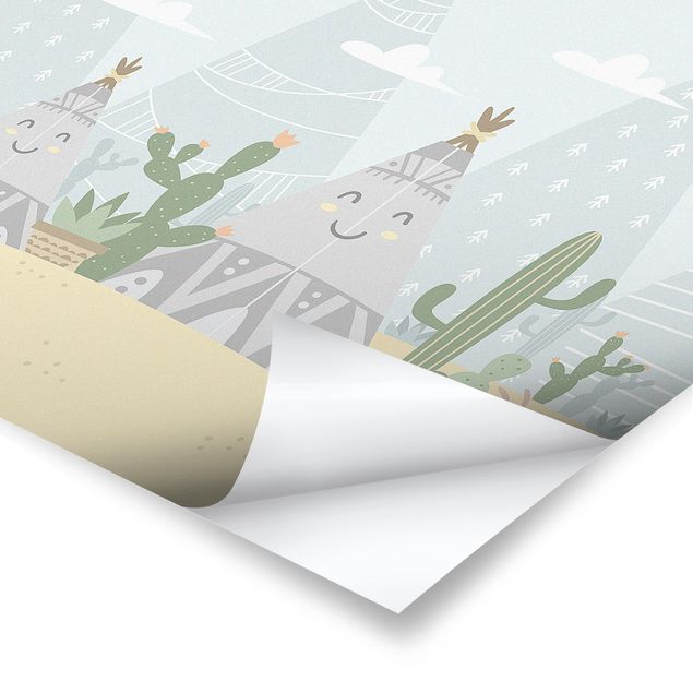 Poster - Tepee With Cacti