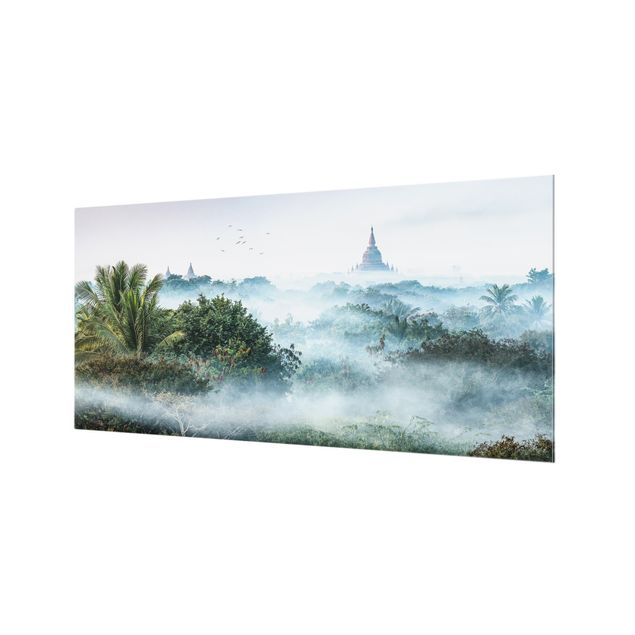 Splashback - Morning Fog Over The Jungle Of Bagan - Landscape format 2:1