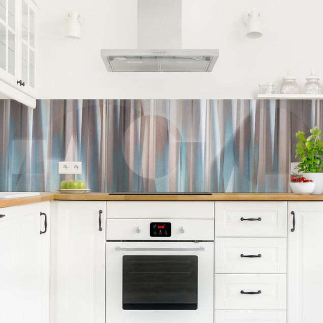 Kitchen wall cladding - Geometrical Shapes In Copper And Blue