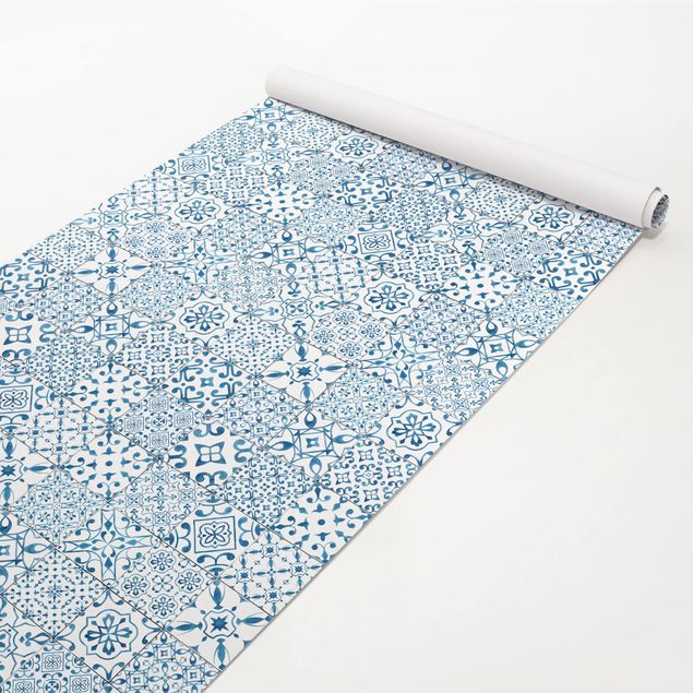 Adhesive film for furniture - Patterned Tiles Blue White