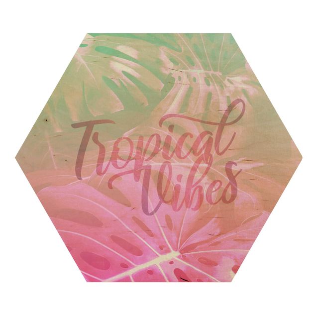 Wooden hexagon - Rainbow - Tropical Vibes