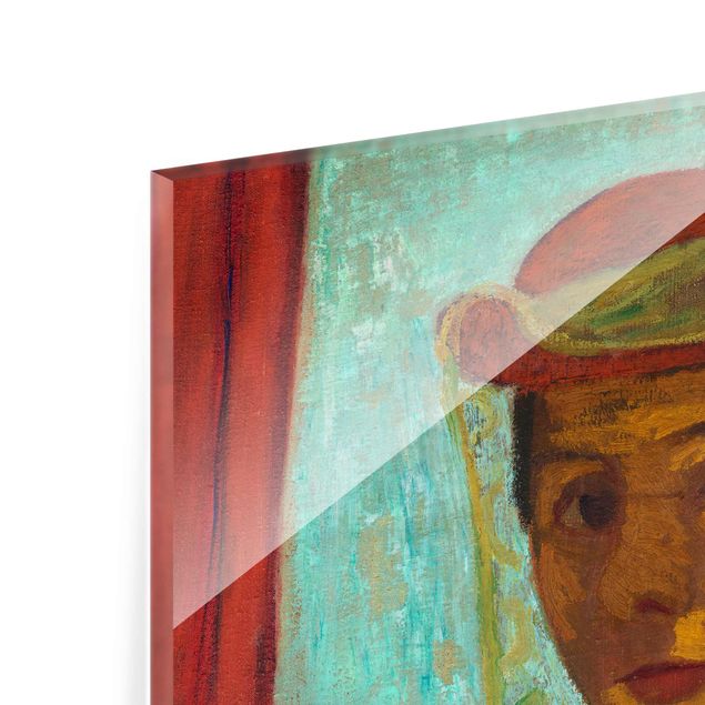Glass print - Paula Modersohn-Becker - Self-Portrait with a Hat and Veil