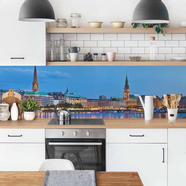 Kitchen splashbacks Hamburg Skyline