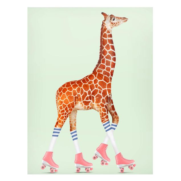 Magnetic memo board - Giraffe With Roller Skates