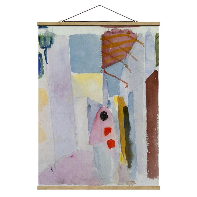 Fabric print with poster hangers - August Macke - Woman on the Street