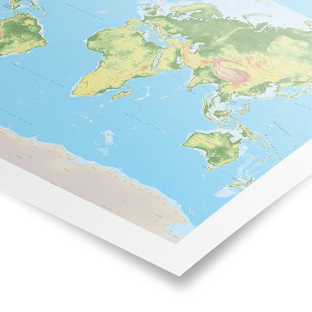 Poster - Physical World Map