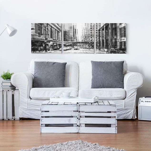 Print on canvas 3 parts - NYC Urban Black And White