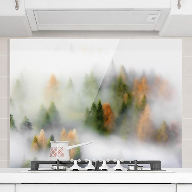Glass splashback kitchen landscape Cloud Forest In Autumn