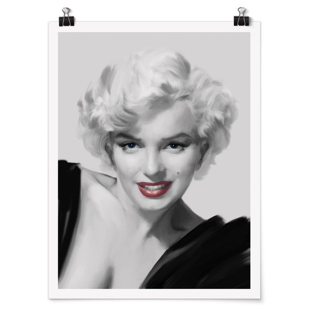 Poster black and white - Marilyn On Sofa