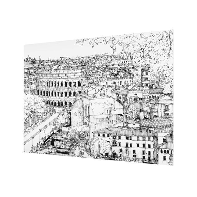 Glass Splashback - City Study - Rome - Landscape 3:4