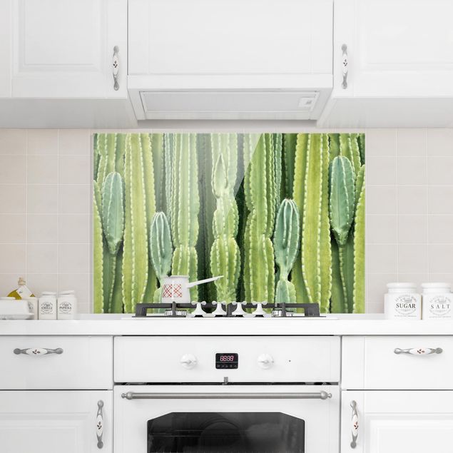 Glass splashback kitchen Cactus Wall