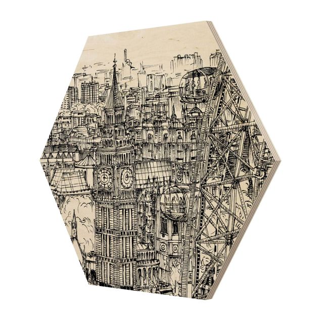 Wooden hexagon - City Study - London Eye