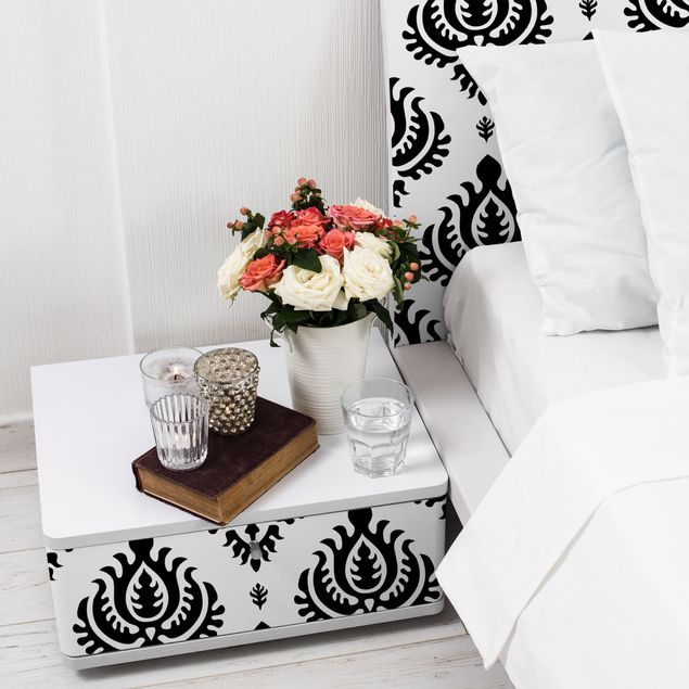 Adhesive film for furniture - Neo Baroque Black And White Damask Pattern
