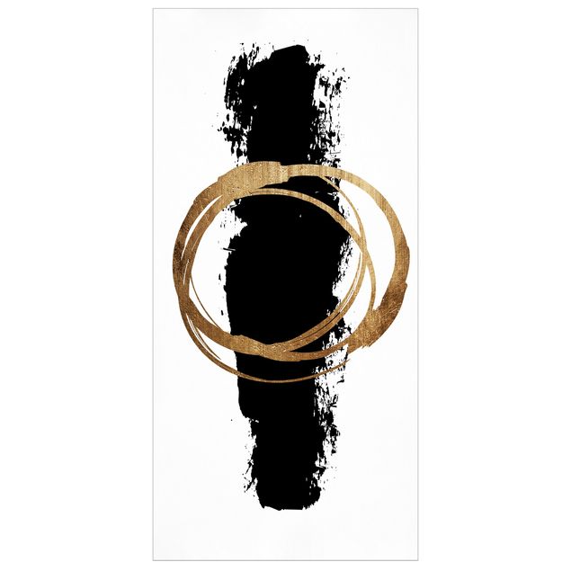 Room divider - Abstract Shapes - Gold And Black