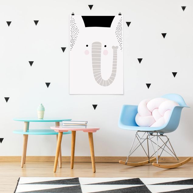 Poster kids room - Zoo With Patterns - Elephant