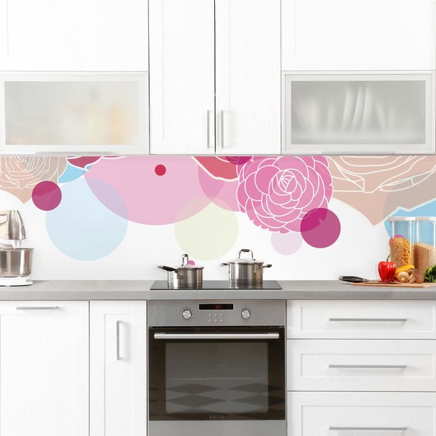 Kitchen splashback patterns Roses And Bubbles