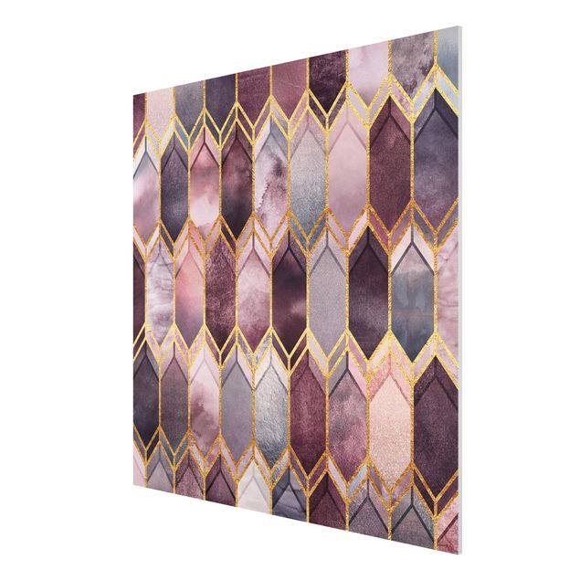 Print on forex - Stained Glass Geometric Rose Gold