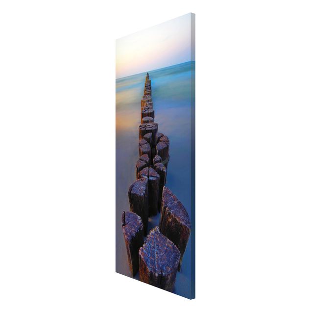 Magnetic memo board - Groynes At Sunset At The Ocean