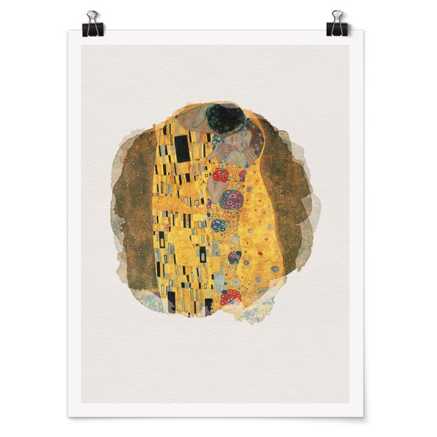 Poster - WaterColours - Gustav Klimt - The Kiss