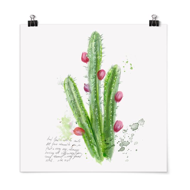 Poster - Cactus With Bibel Verse II