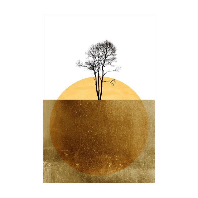 nature inspired rugs Golden Sun With Tree