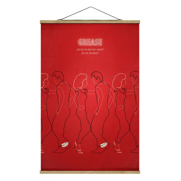 Fabric print with poster hangers - Film Poster Grease